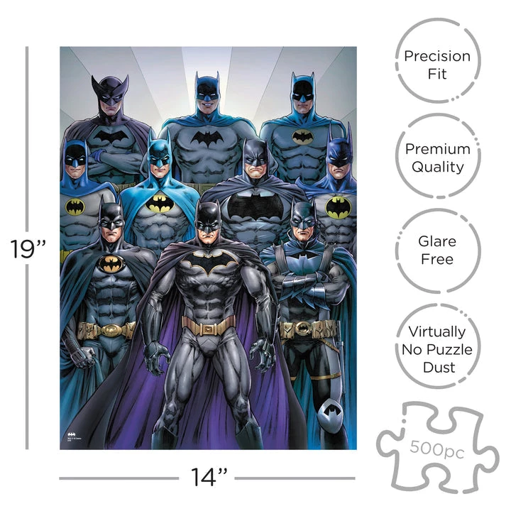 NMR Batman Batsuits 500 Piece Jigsaw Puzzle 4 NMR Batman Batsuits 500 Piece Jigsaw Puzzle