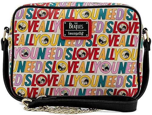 Loungefly The Beatles All You Need Is Love Music Band Crossbody Bag Purse 6 Loungefly The Beatles All You Need Is Love Music Band Crossbody Bag Purse