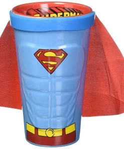 DC Comics ICUP DC Superman Molded Caped Ceramic Pint Glass, Clear