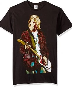 Merch Traffic Kurt Cobain - Red Jacket Guitar Photo T-Shirt