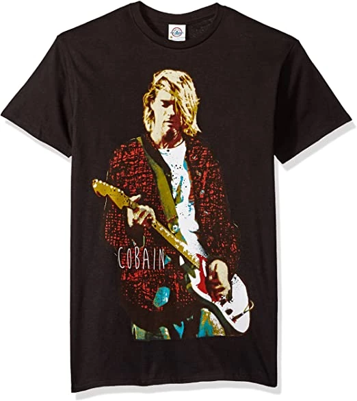 Merch Traffic Kurt Cobain - Red Jacket Guitar Photo T-Shirt 3 Merch Traffic Kurt Cobain - Red Jacket Guitar Photo T-Shirt