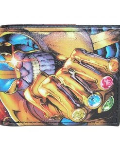 Bioworld Marvel Comics Avengers Thanos Infinity Gaunlet Bifold Wallet,Multicolor / Black,3.25" X 4"