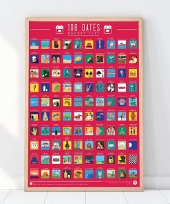 Gift Republic 100 Dates Bucket List Scratch Poster Home Decor & Posters
