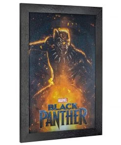 Sign Of The Times Marvel Black Panther - Framed Wood Poster