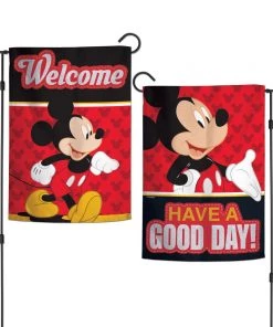 Wincraft Disney - Mickey Mouse Have A Good Day Garden Flag 2 Sided 12.5" X 18" Mickey And Minnie Mouse