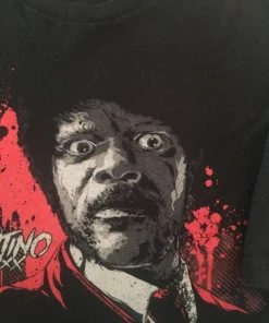 American Classics Movies Pulp Fiction Samuel L Jackson As Jules Whinnfield Black T-shirt