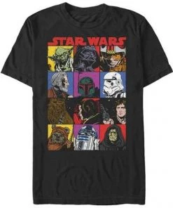 FifthSun Star Wars Multi Character Black Officially Licensed T Shirt Disney