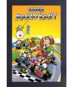 Pyramid America Super Mario Kart Starting Line 11″x17″ Framed Print
