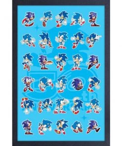 Pyramid America Sonic The Hedgehog 30th Poses Through The Years 11″ X 17″ Framed Print