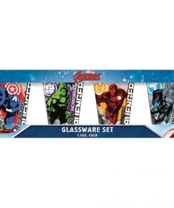 Silver Buffalo Avengers The Splatter Background 4pc Shot Glass Set