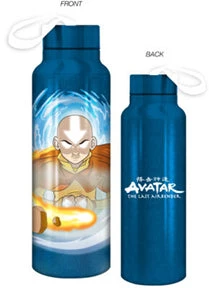 Silver Buffalo Houseware Avatar: The Last Airbender Elements Combo 27oz Stainless Steel Water Bottle W/Strap