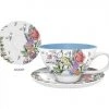 Silver Buffalo Alice In Wonderland - Alice Sketch Scene 20 Oz Ceramic Teacup And Saucer Mug