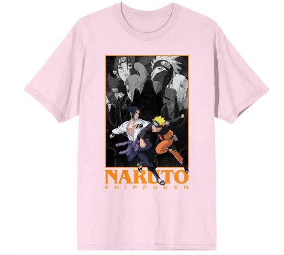 Bioworld Anime Naruto Shippuden Naruto Vs Sasuke On Pink T-shirt 3 Bioworld Anime Naruto Shippuden Naruto Vs Sasuke On Pink T-shirt