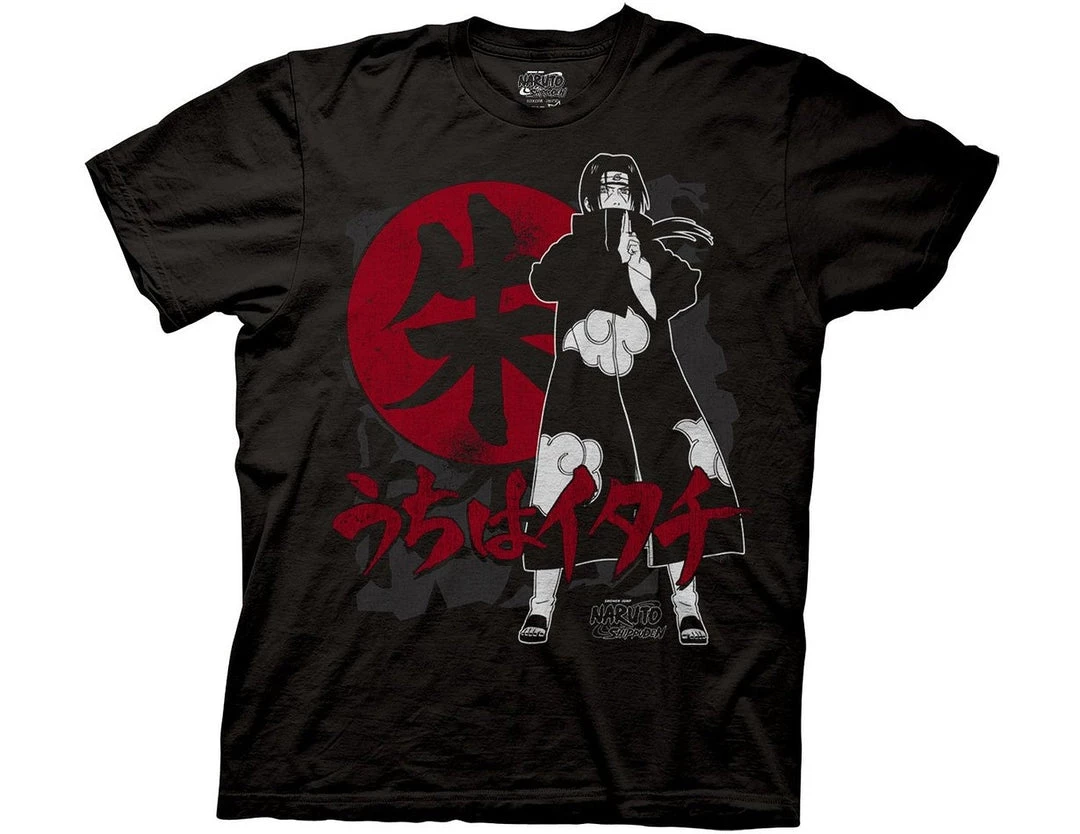 Ripple Junction Naruto Shippuden - Itachi Symbols Adult Fitted T-Shirt Anime 4 Ripple Junction Naruto Shippuden - Itachi Symbols Adult Fitted T-Shirt Anime