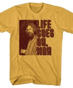 American Classics Movies The Big Lebowski Life Goes On Man Ginger Adult T-shirt