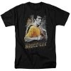 Trevco Bruce Lee Yellow Dragon Adult Fitted T-Shirt Black