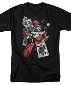 Trevco Harley Quinn Smoking Gun Adult T-shirt Black DC Comics