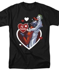 Trevco DC Comics Harley Quinn & The Joker My Puddin Black T-shirt