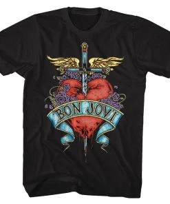 American Classics Bon Jovi Heart Black T-Shirt Music