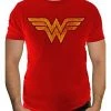 Changes Wonder Woman FADED Logo Adult Red T-shirt