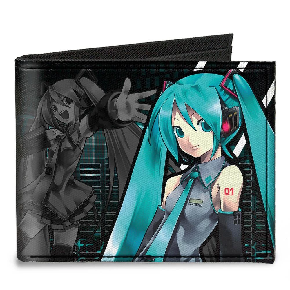 Buckle-Down Anime Hatsune Miku Pose Singing Pose Equalizer Canvas Billfold Wallet 3 Buckle-Down Anime Hatsune Miku Pose Singing Pose Equalizer Canvas Billfold Wallet