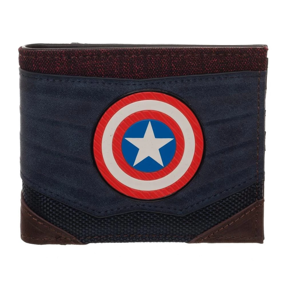 Bioworld Captain America Chrome Weld Patch Bi-fold Wallet 3 Bioworld Captain America Chrome Weld Patch Bi-fold Wallet