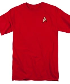 Trevco Movies TV Series Star Trek Scotty Engineering Uniform Red Adult T-Shirt