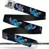Buckle-Down Belts Lilo & Stitch Snacking Poses Black / Blue Belt