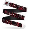 Buckle-Down Deadpool Logo Full Color Black/Red/White ADULT Seatbelt Belt - Deadpool 2-Action Poses/Splatter Logo Black/Red/White Webbing 2 Buckle-Down Deadpool Logo Full Color Black/Red/White ADULT Seatbelt Belt - Deadpool 2-Action Poses/Splatter Logo Black/Red/White Webbing
