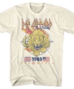 American Classics Def Leppard- Pyromania Leopard White T-shirt T-shirts