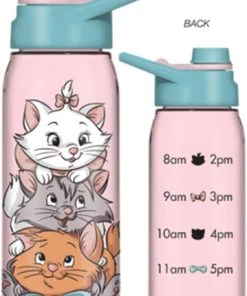 Silver Buffalo Disney Aristocats Stacked Kittens Refill Time 28oz Water Bottle W Screw Lid