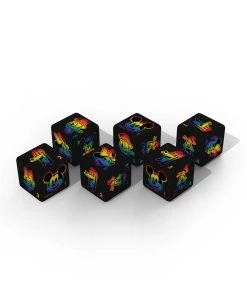 USAopoly Disney Rainbow LQBT Dice Set 5 USAopoly Disney Rainbow LQBT Dice Set