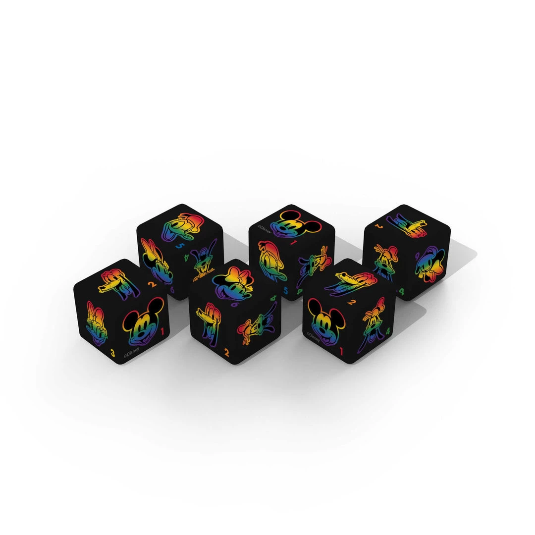 USAopoly Disney Rainbow LQBT Dice Set 4 USAopoly Disney Rainbow LQBT Dice Set
