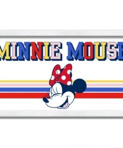 Silver Buffalo Disney Minnie Mouse Sporty Stripe 10" X 18" Framed Wall Art
