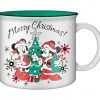 Silver Buffalo Disney Merry Christmas Mickey And Minnie Glitter 20oz Ceramic Camper Mug