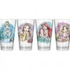 Silver Buffalo Dream It Belle 4PC 16oz Pub Glass Sets Clear Spot Decal Glass Disney