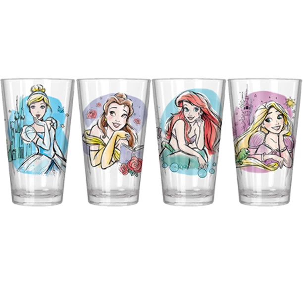 Silver Buffalo Dream It Belle 4PC 16oz Pub Glass Sets Clear Spot Decal Glass Disney 3 Silver Buffalo Dream It Belle 4PC 16oz Pub Glass Sets Clear Spot Decal Glass Disney