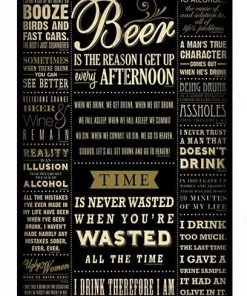 Pyramid America Drinking Quotes White Framed Print Overall Wall Art Home Decor & Posters