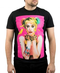 Bioworld Dc Comics Birds Of Prey Men's Harley Quinn Photo Graphic T-shirt