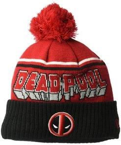New Era Deadpool Jumbo Cheer Pom Knit Beanie Hat