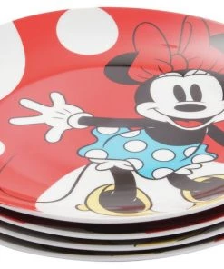 Vandor Disney Minnie Mouse 4 Pc. 10" Ceramic Plate Set