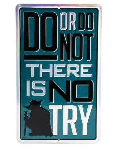 Open Road Brands Disney Star Wars- Yoda -Do Or Do Not Die-cut Embossed Tin Sign