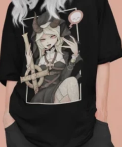 Goodie Two Sleeves Kawaii Krypt Demon Nun T-Shirt Apparel