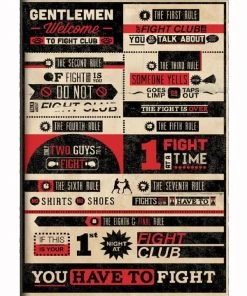 Pyramid America Home Decor & Posters Fight Clue Rules White Framed Print Overall Wall Art