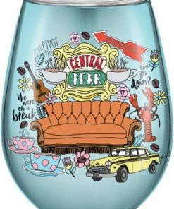 Silver Buffalo Friends Multi Doodle Icons 10oz Double Wall Stainless Steel Tumbler W/ Lid