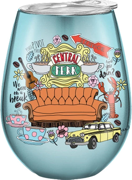 Silver Buffalo Friends Multi Doodle Icons 10oz Double Wall Stainless Steel Tumbler W/ Lid 3 Silver Buffalo Friends Multi Doodle Icons 10oz Double Wall Stainless Steel Tumbler W/ Lid