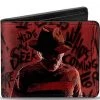 Buckle-Down Nightmare ON Elm Street Freddy Pose 2 + Hand Scratching Bi-Fold Wallet