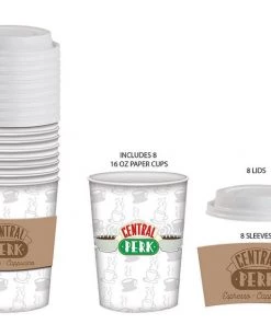 Silver Buffalo Friends Disposable Coffee Cups With Lids