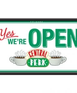 Silver Buffalo Friends We're Open 10" X 18" Framed Wall Art