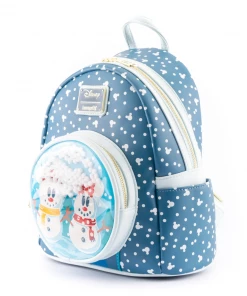 Loungefly Disney Snowman Minnie Mickey Snow Globe Mini Backpack Funko Pops!
